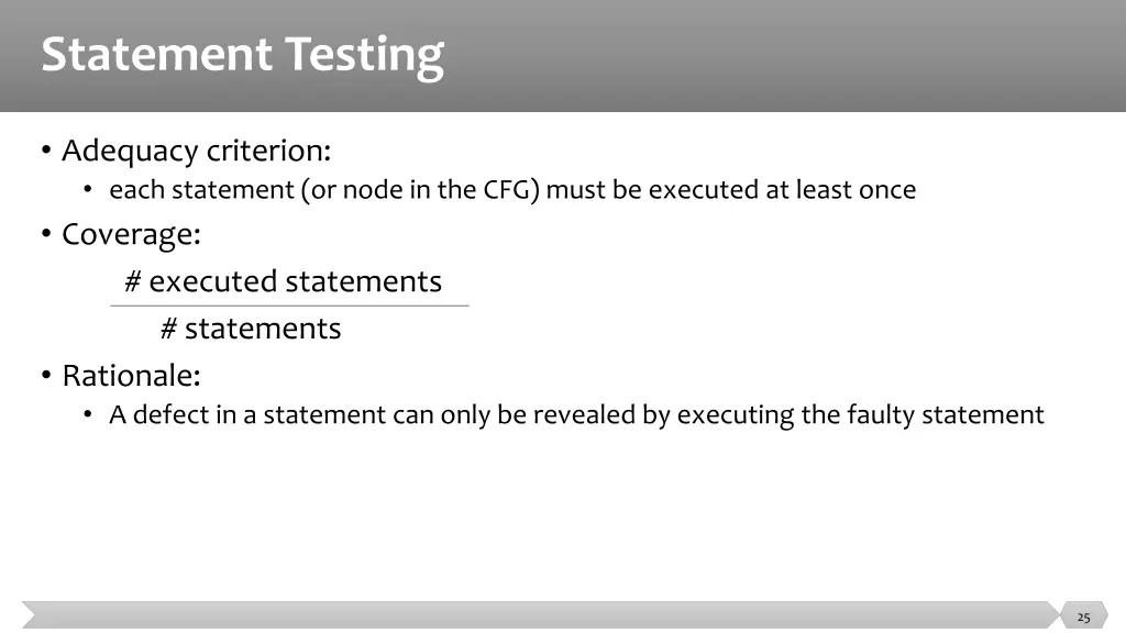 statement testing