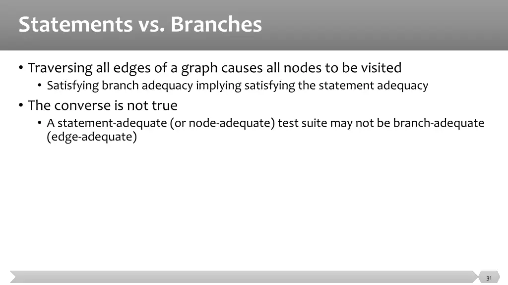 statements vs branches