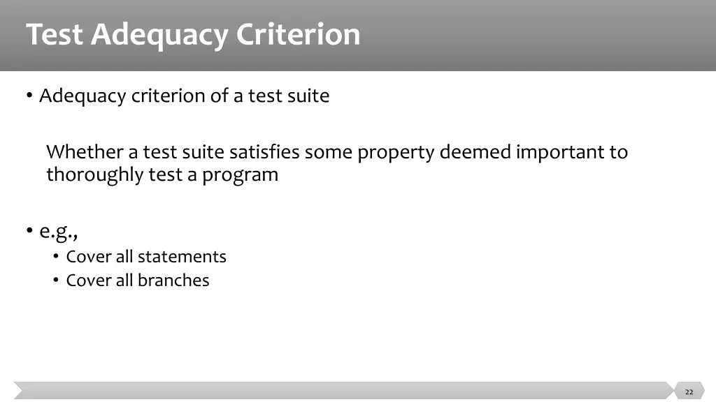 test adequacy criterion