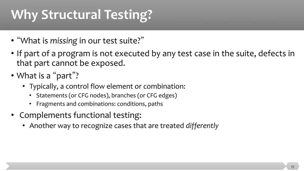 why structural testing