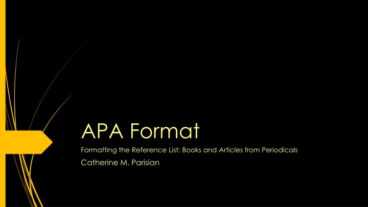 apa format formatting the reference list books