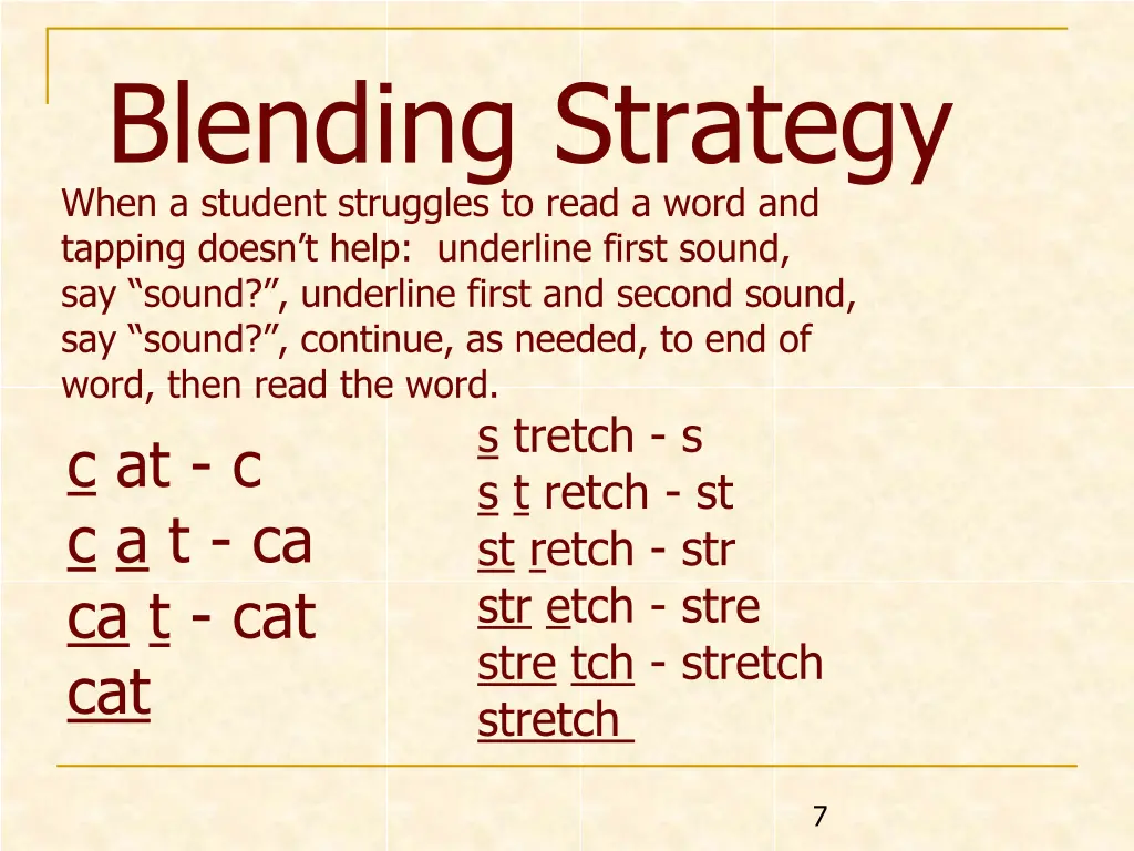 blending strategy when a student struggles