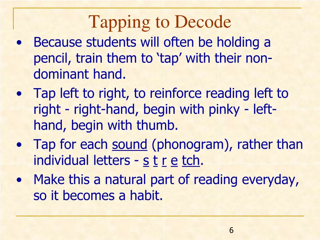 tapping to decode