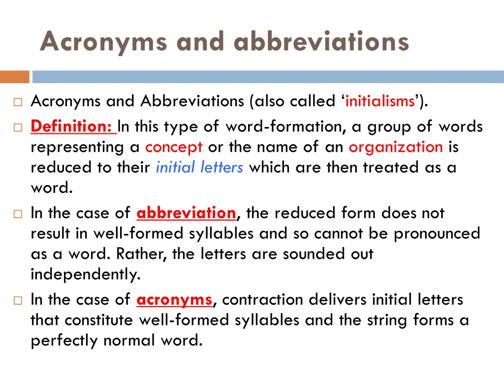 acronyms and abbreviations