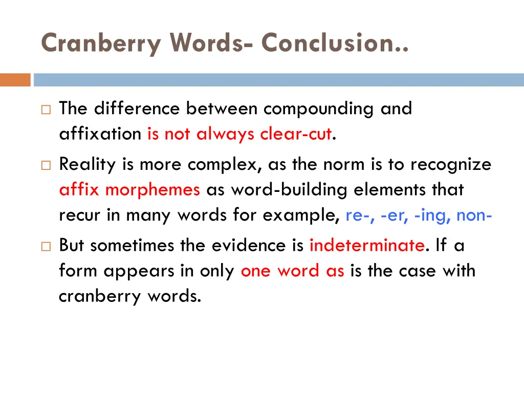 cranberry words conclusion