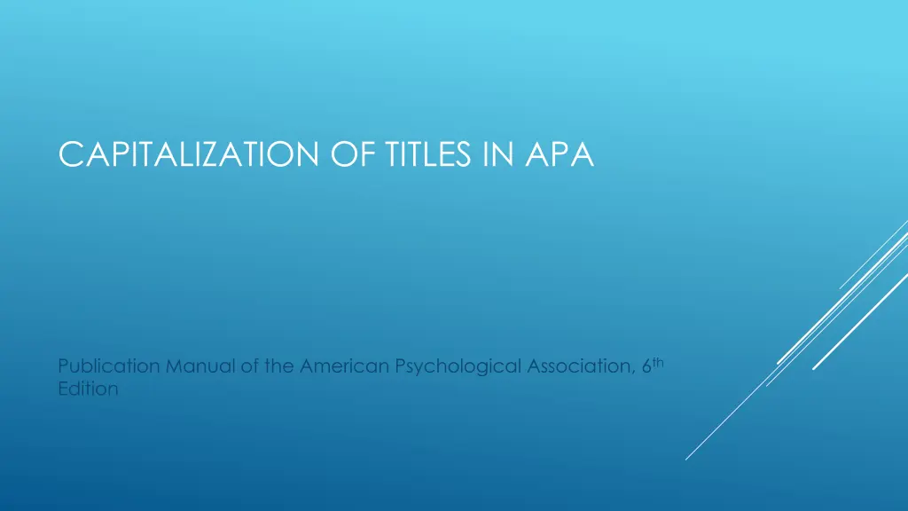 capitalization of titles in apa