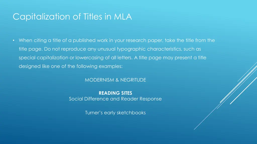 capitalization of titles in mla 1