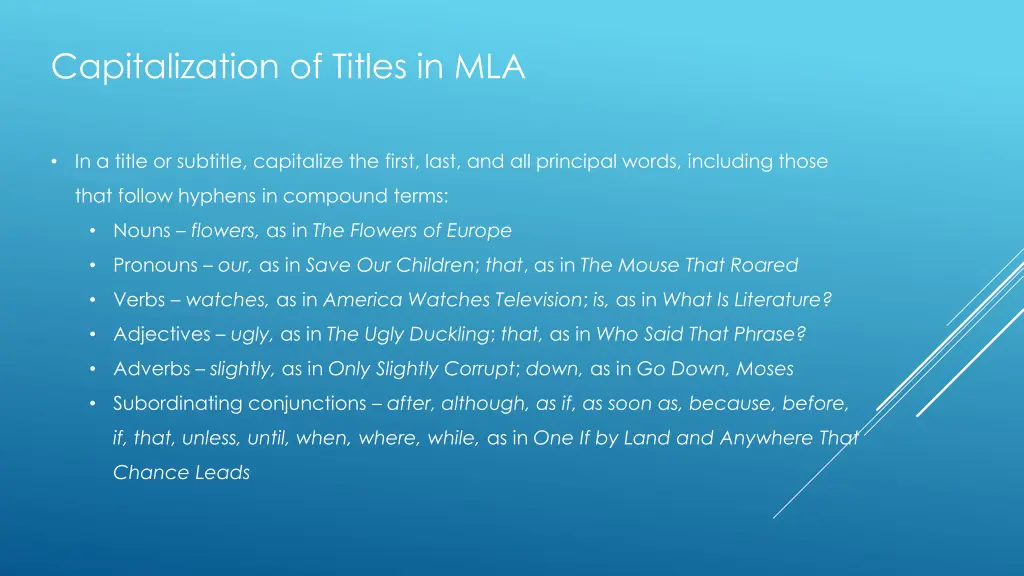 capitalization of titles in mla 3