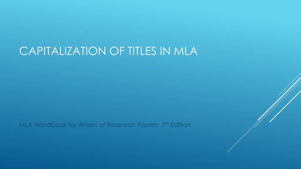 capitalization of titles in mla