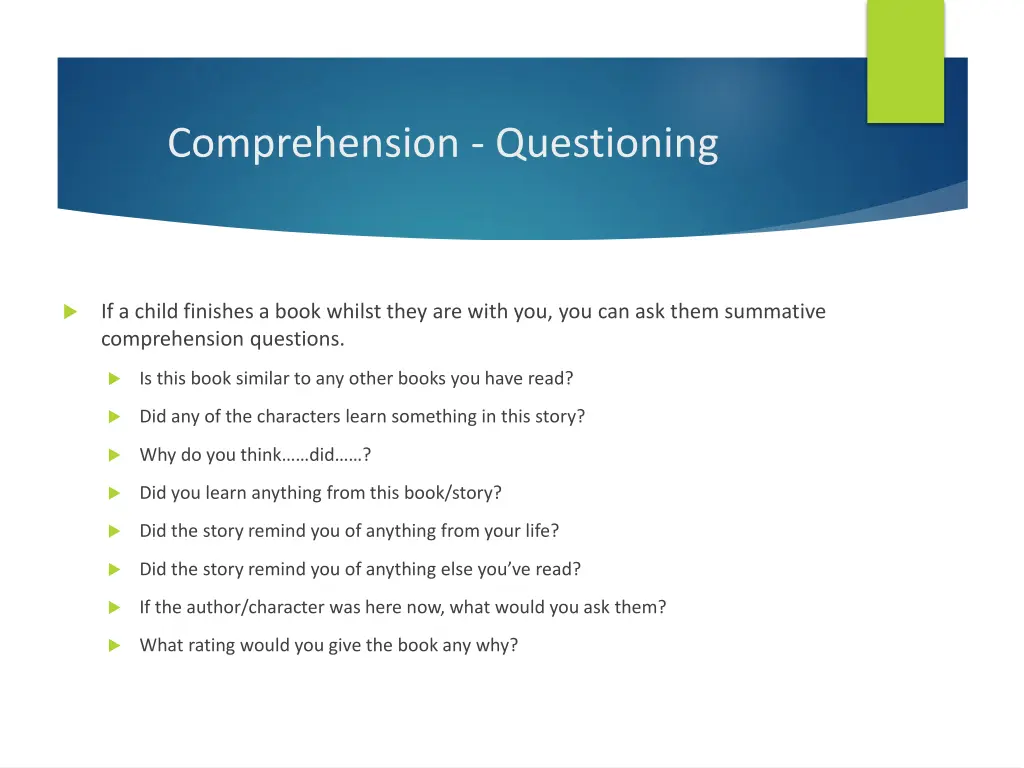 comprehension questioning 1