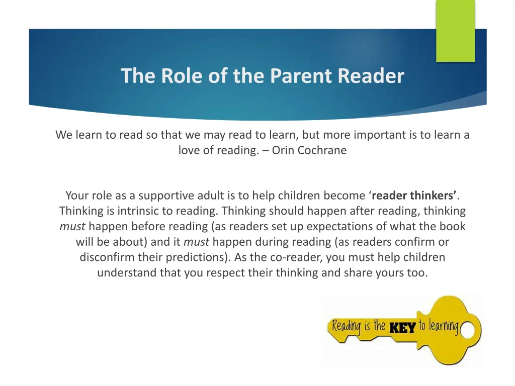 the role of the parent reader