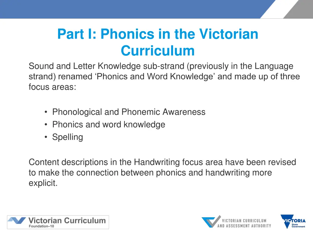 part i phonics in the victorian curriculum sound