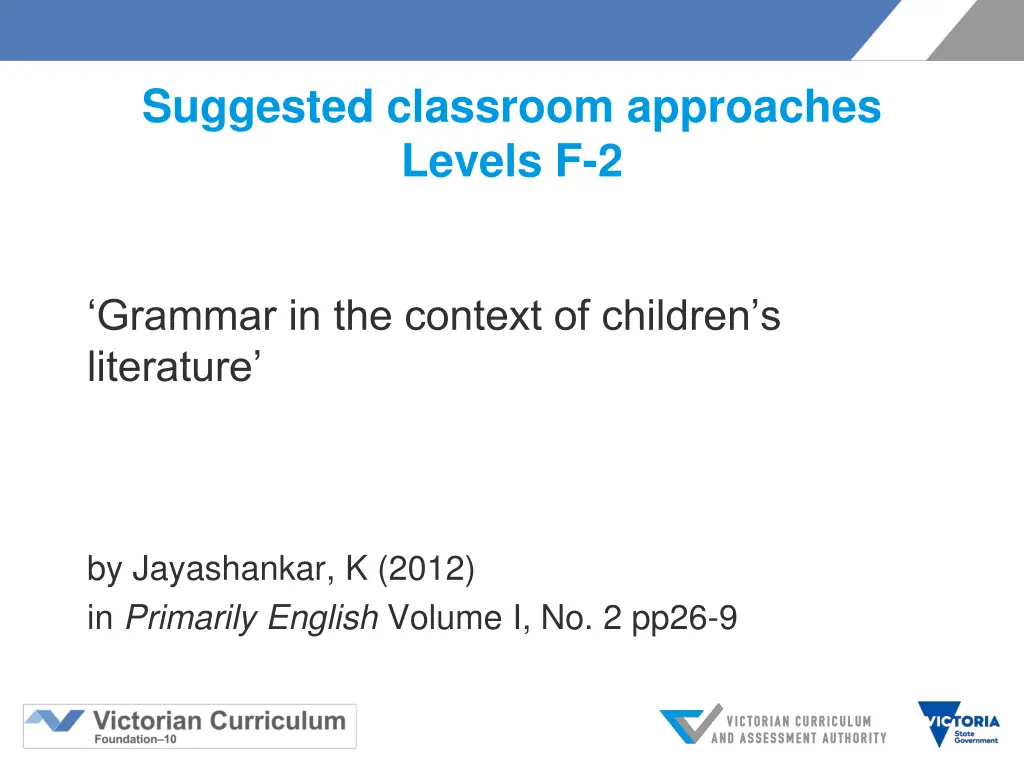 suggested classroom approaches levels f 2