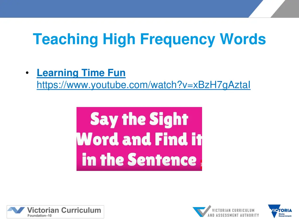 teaching high frequency words