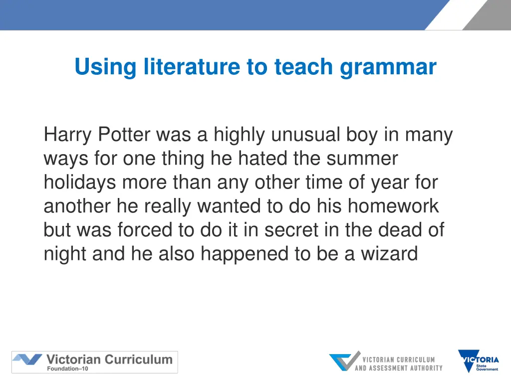 using literature to teach grammar