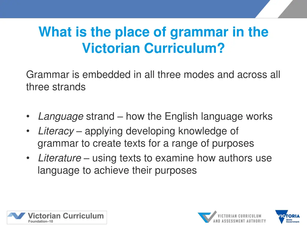 what is the place of grammar in the victorian