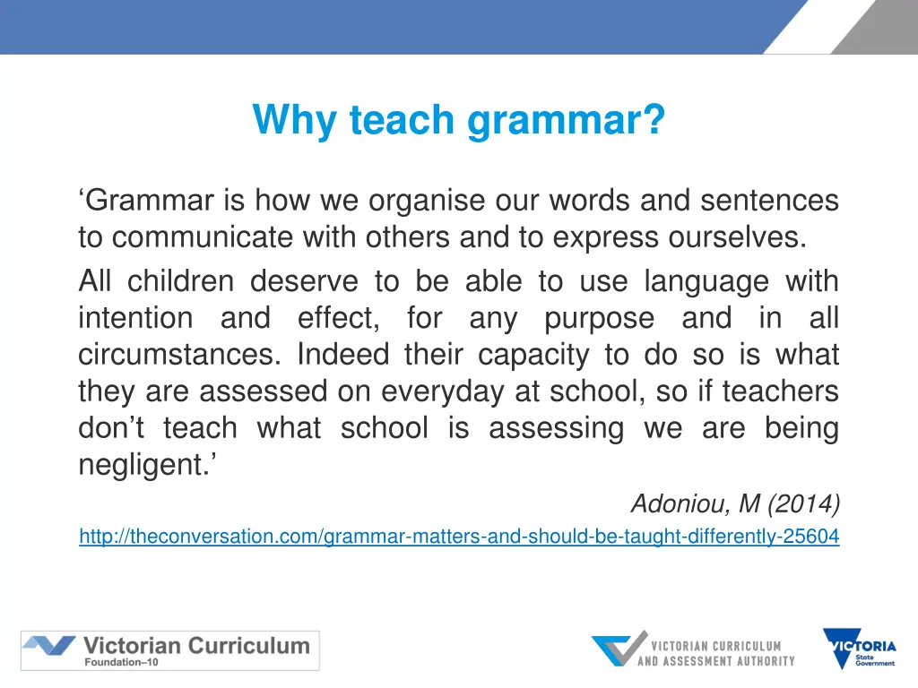 why teach grammar