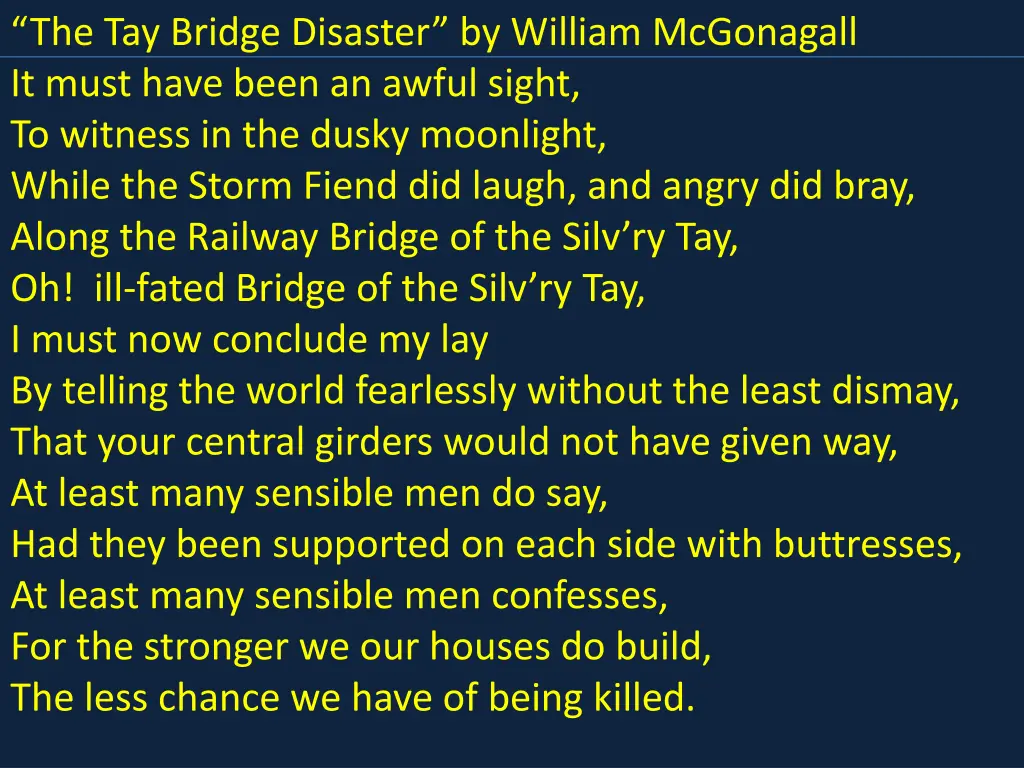 the tay bridge disaster by william mcgonagall