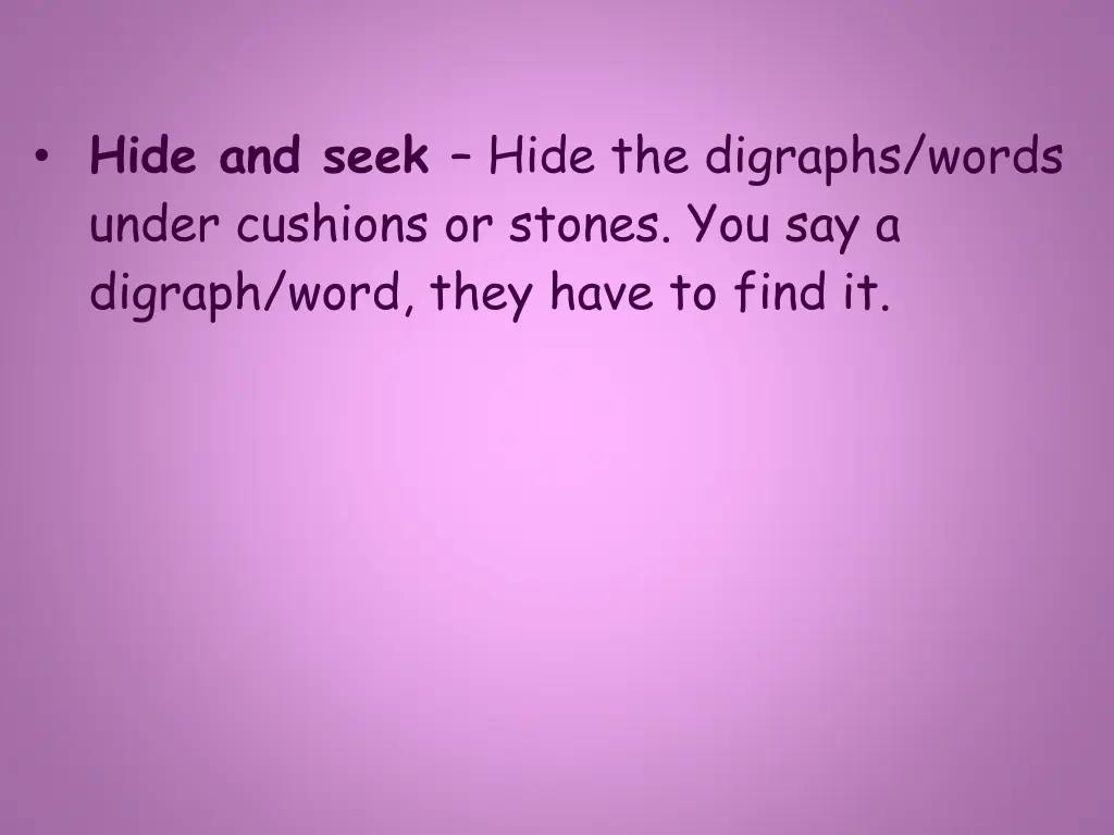 hide and seek hide the digraphs words under