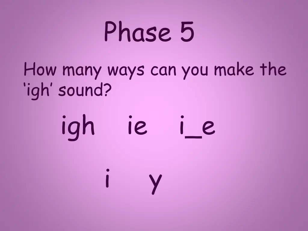 how many ways can you make the igh sound