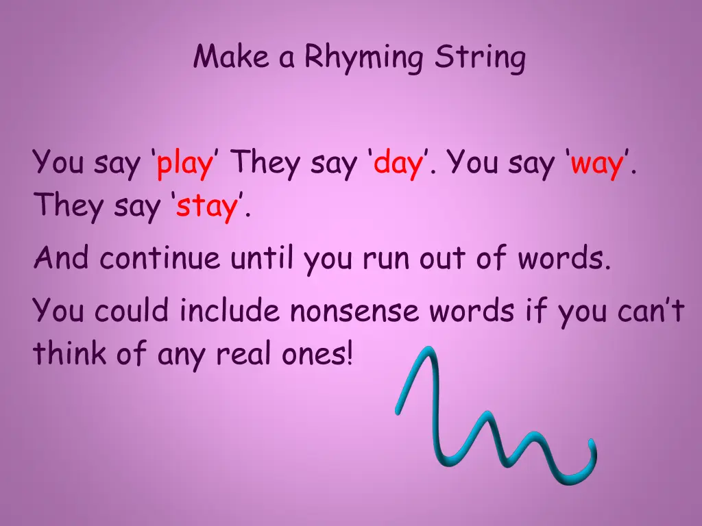 make a rhyming string