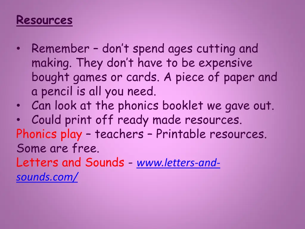 resources