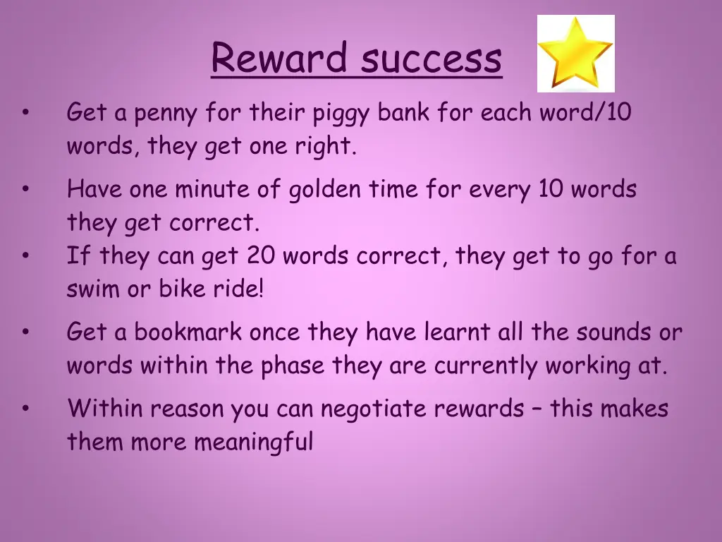 reward success get a penny for their piggy bank