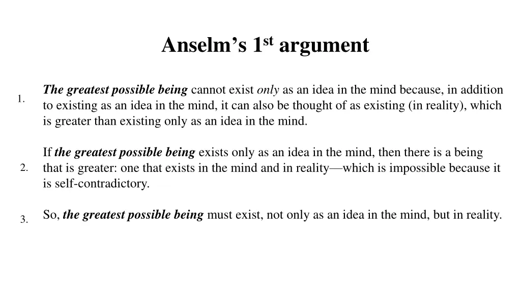 anselm s 1 st argument