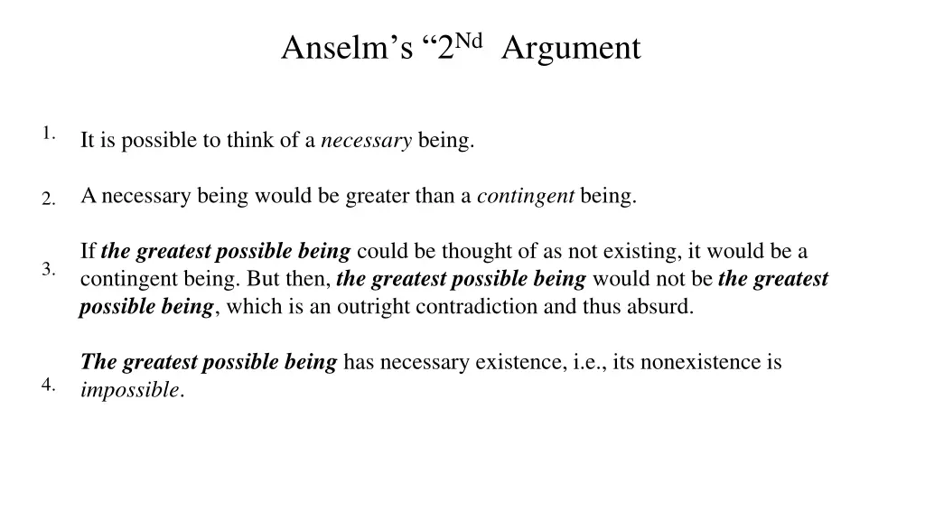 anselm s 2 nd argument