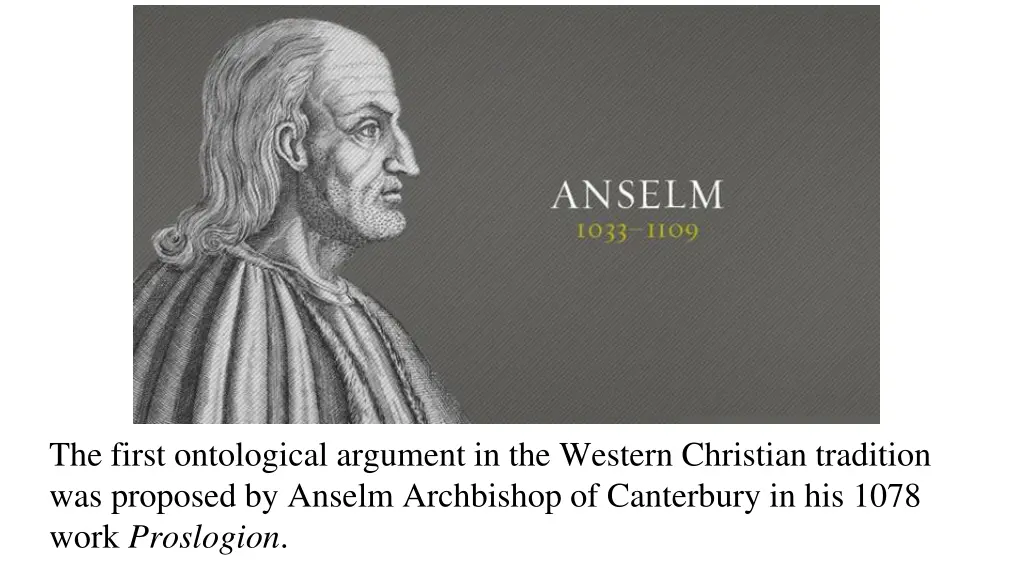 the first ontological argument in the western