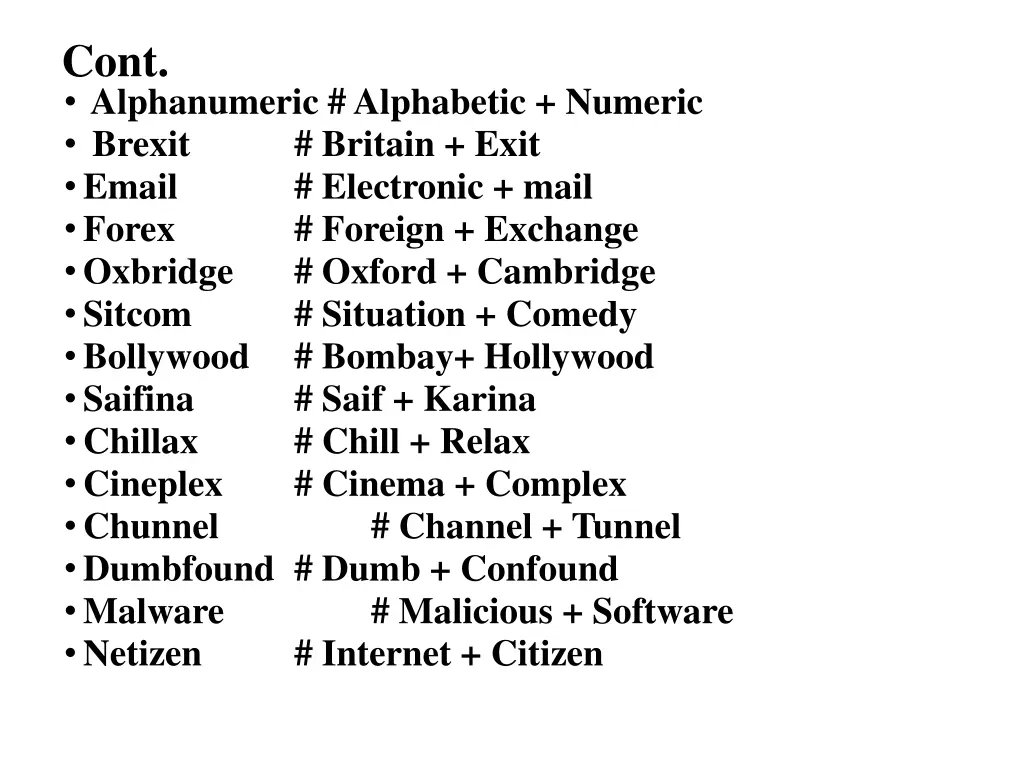 cont alphanumeric alphabetic numeric brexit