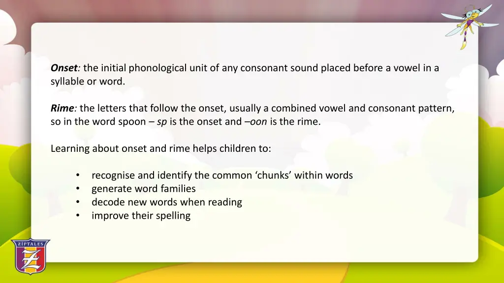 onset the initial phonological unit