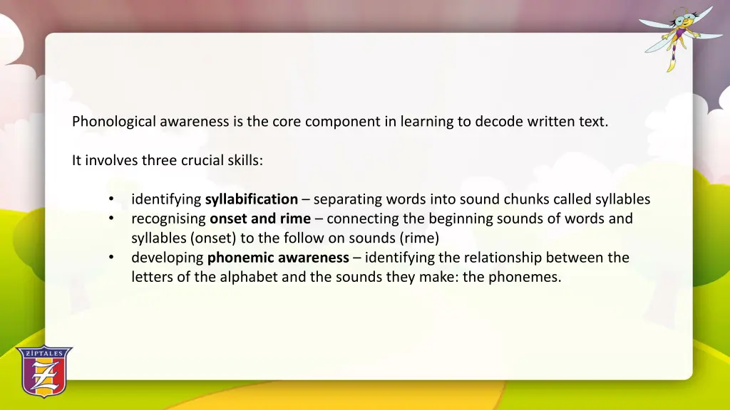 phonological awareness is the core component