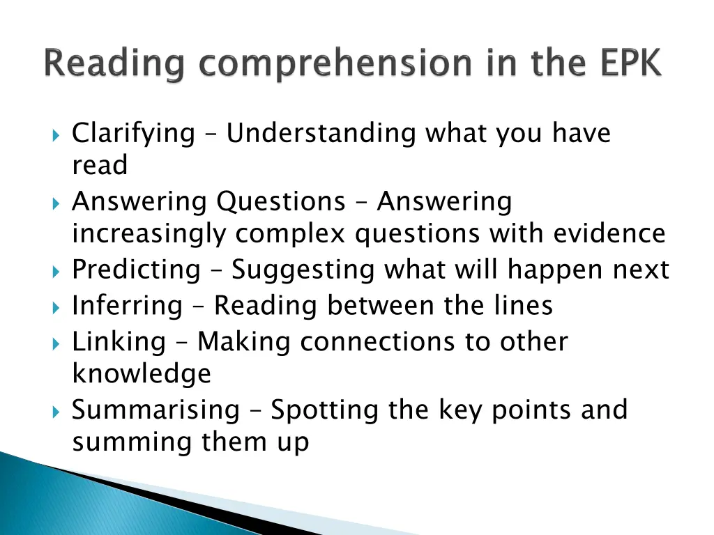 clarifying understanding what you have read