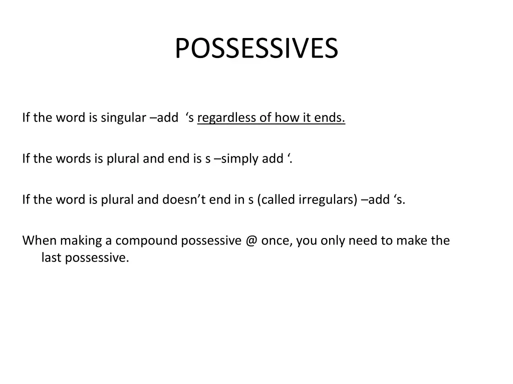 possessives