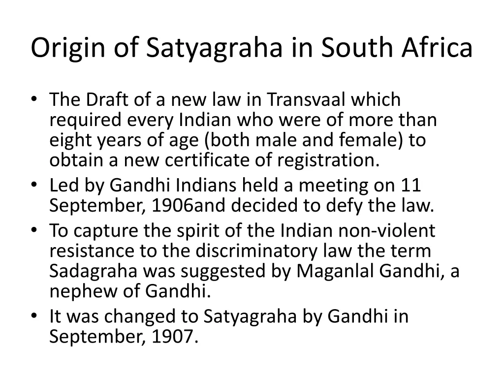 origin of satyagraha in south africa