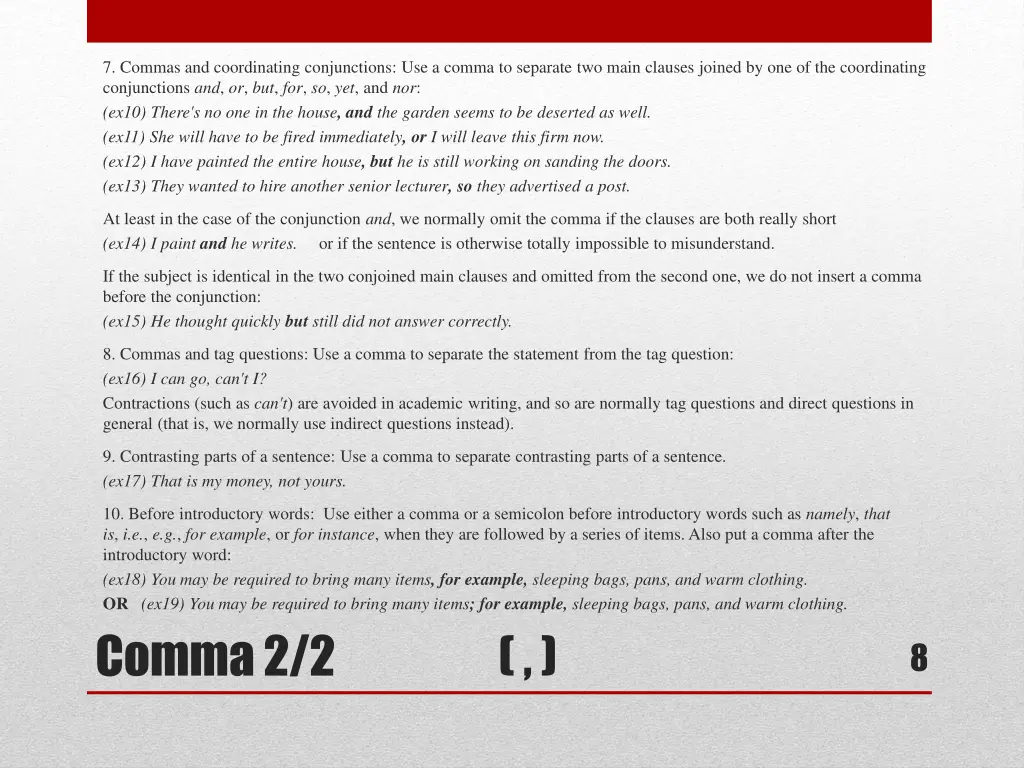 7 commas and coordinating conjunctions