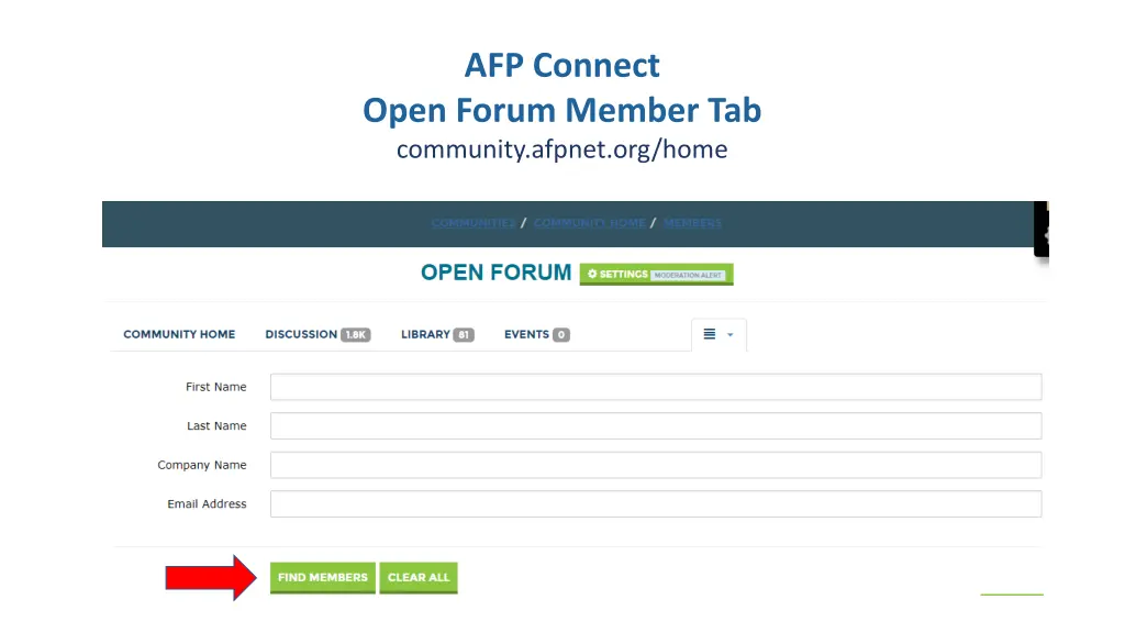 afp connect open forum member tab community