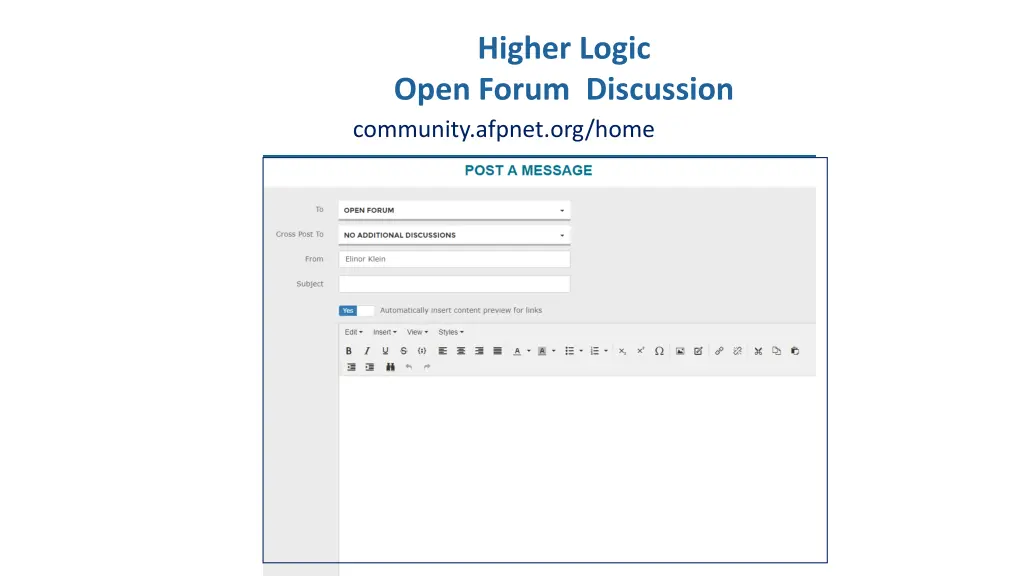 higher logic open forum discussion community