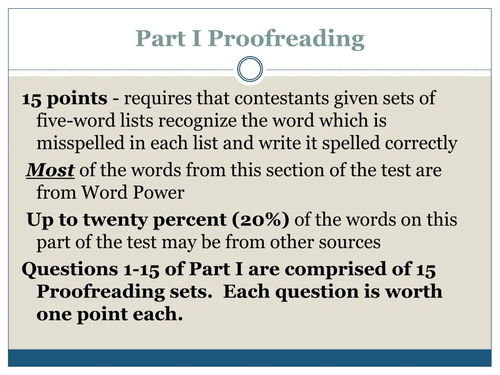 part i proofreading