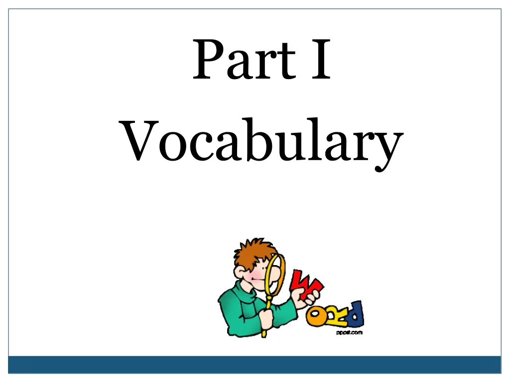 part i vocabulary