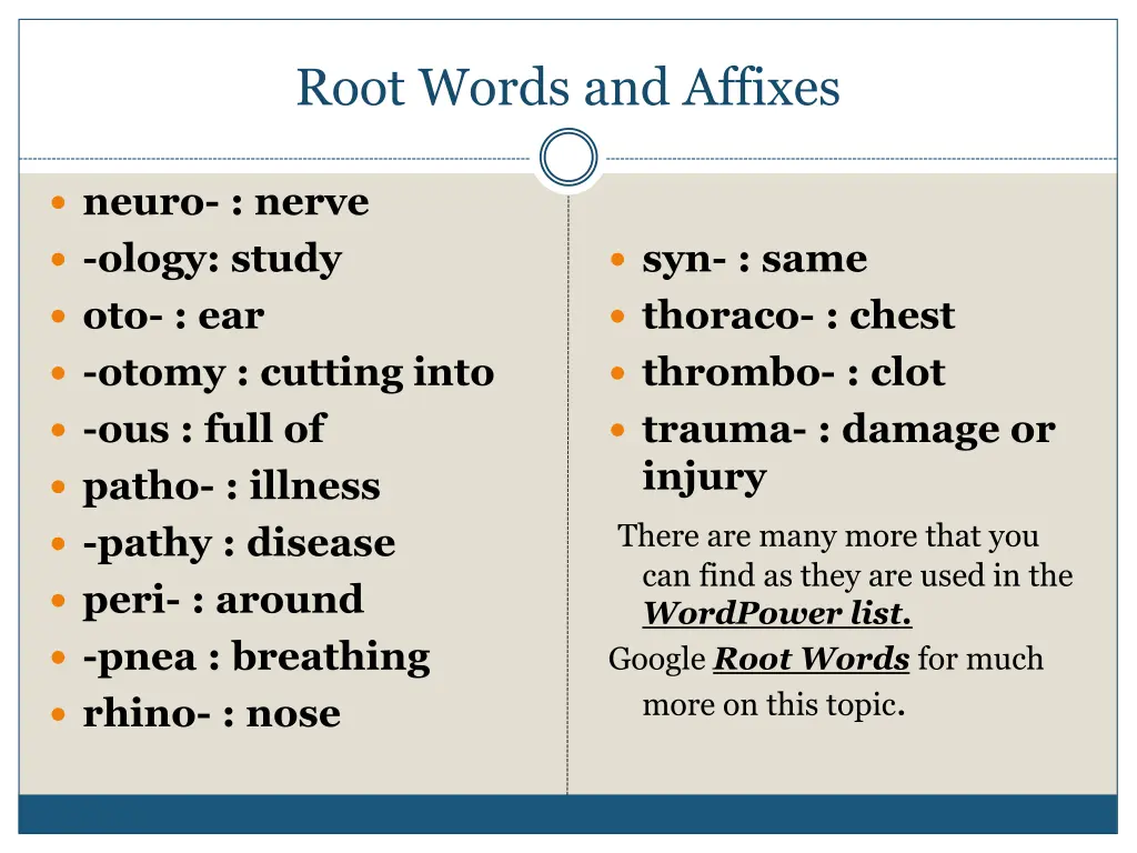 root words and affixes 1