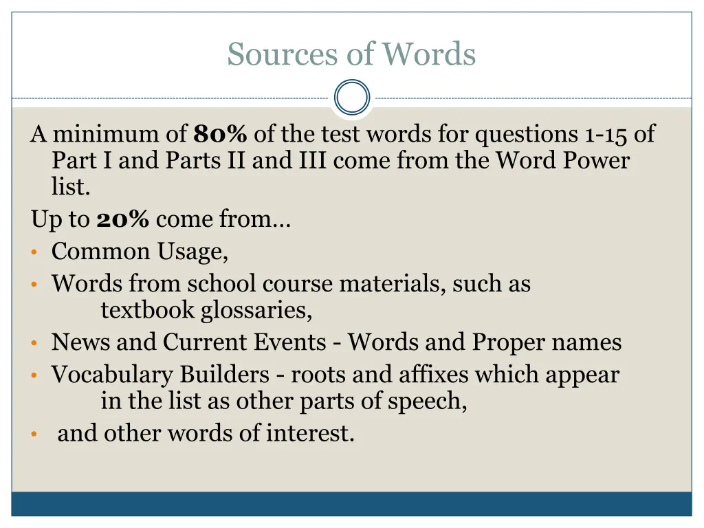 sources of words