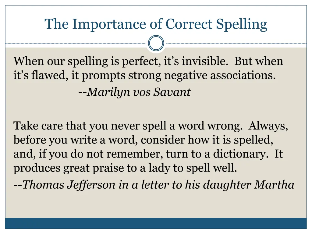 the importance of correct spelling