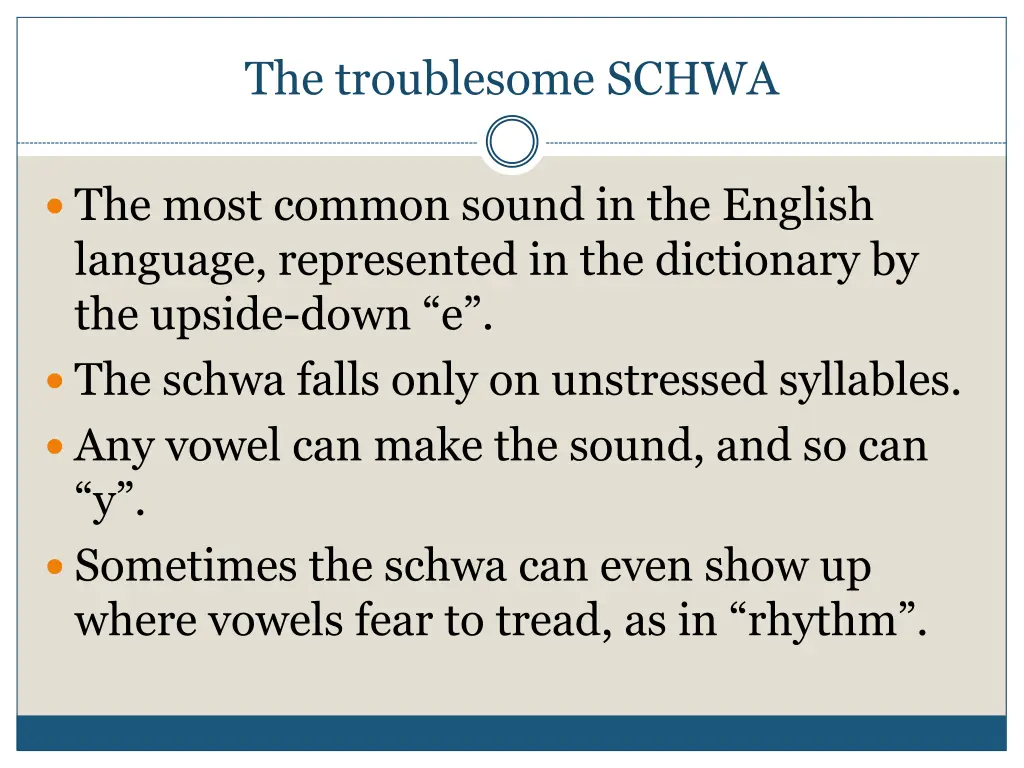 the troublesome schwa