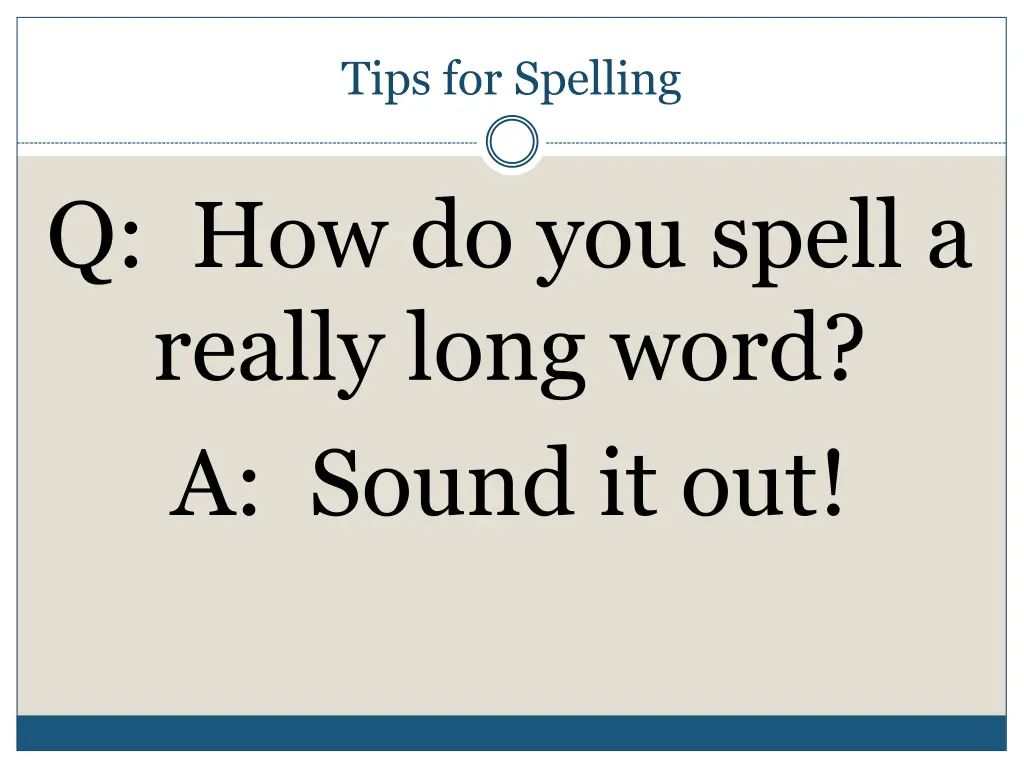 tips for spelling