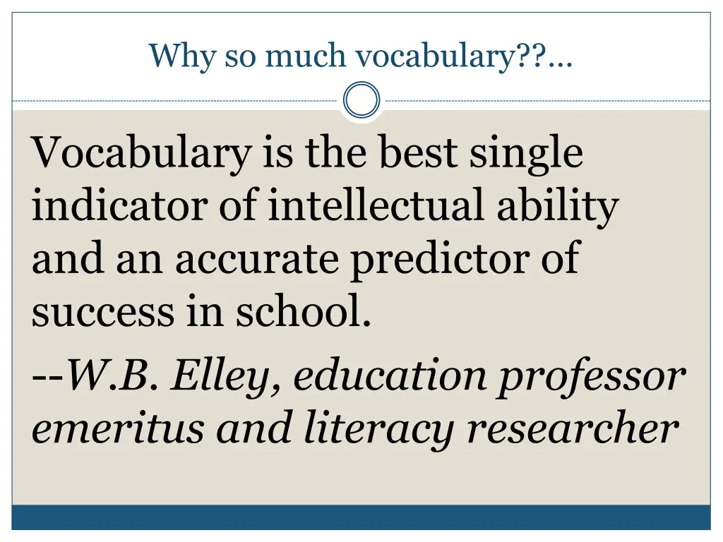 why so much vocabulary