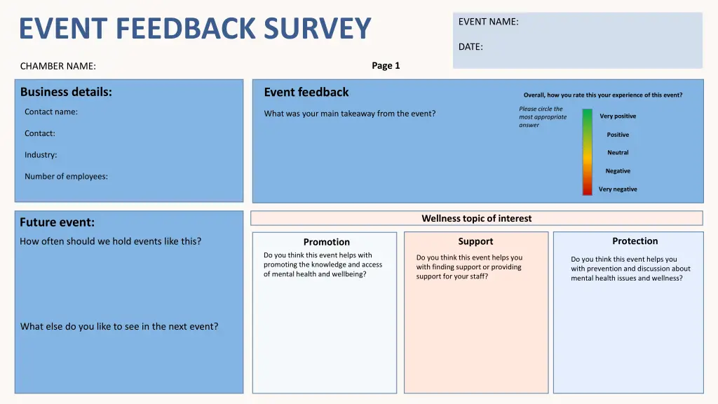event feedback survey