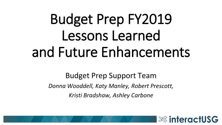 budget prep fy budget prep fy2019 lessons learned