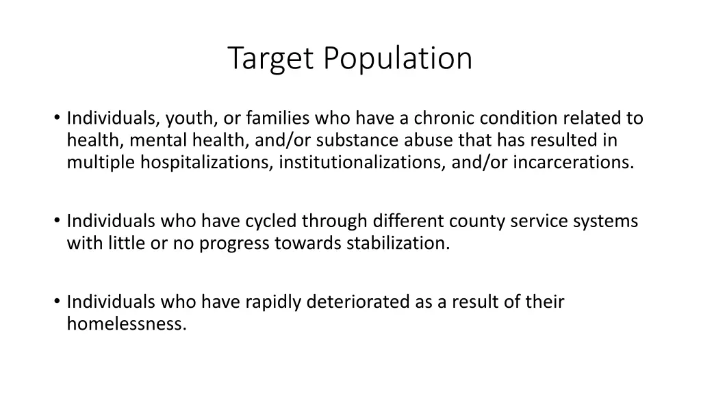 target population